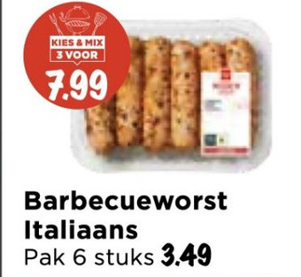 Vomar Voordeelmarkt Barbecueworst Italiaans aanbieding