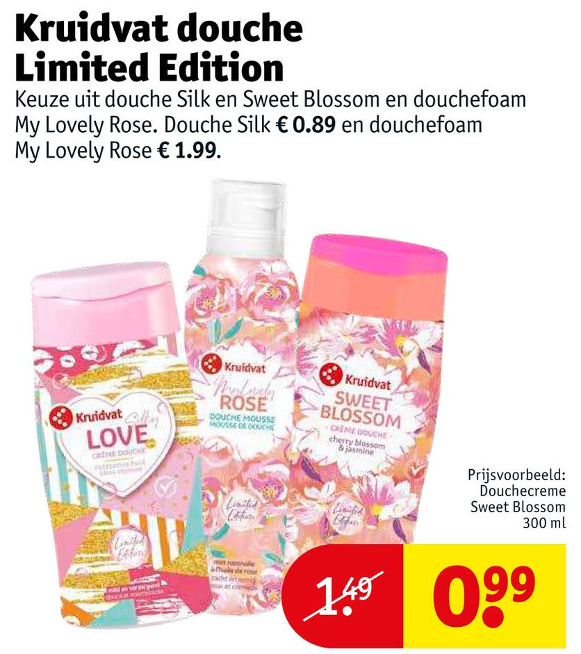Kruidvat douche Limited Edition aanbieding bij Kruidvat