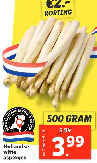 Lidl Hollandse witte asperges aanbieding