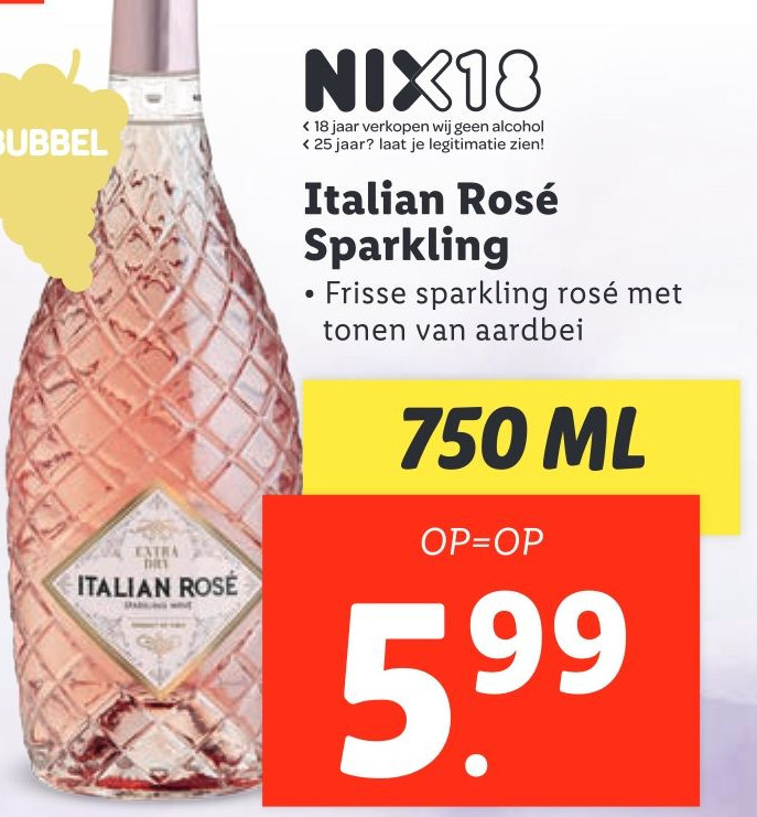 Italian Rosé Sparkling aanbieding bij Lidl