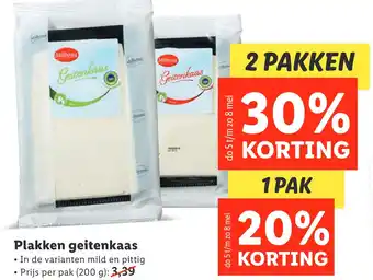 Lidl Plakken geitenkaas aanbieding