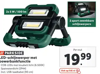 Lidl III PARKSIDE LED-schijnwerper met powerbankfunctie aanbieding