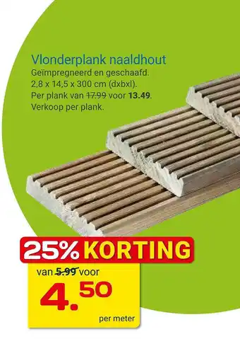 Kluswijs Vlonderplank Naaldhout 25% Korting aanbieding