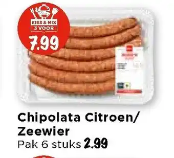 Vomar Voordeelmarkt Chipolata citroen / zeewier 6 stuks aanbieding