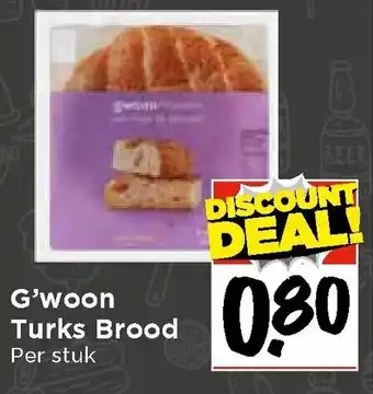 Vomar Voordeelmarkt G'woon turks brood aanbieding