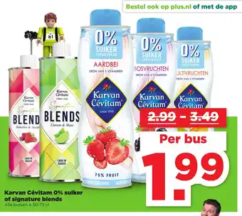 PLUS Karvan Cevitam 0% suiker of signature blends 500-750ml aanbieding