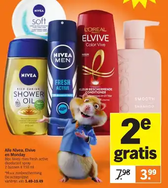 Albert Heijn Alle nivea, elvive en monday aanbieding