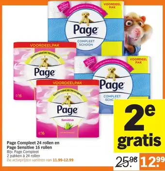 Albert Heijn Page compleet 24 rollen en page sensitive 16 rollen aanbieding