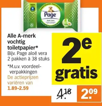 Albert Heijn Alle a-merk vochtig toiletpapier aanbieding