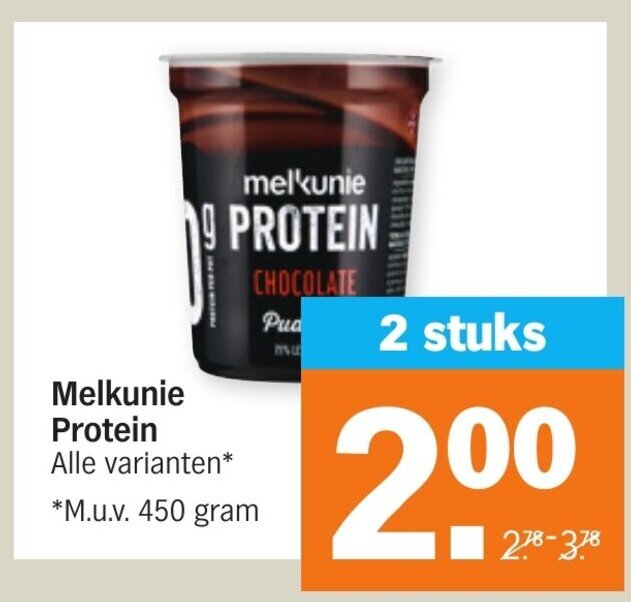 Melkunie protein 450g aanbieding bij Albert Heijn