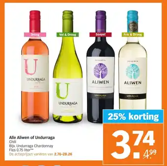 Albert Heijn Alle aliwen of undurraga aanbieding