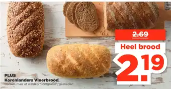 PLUS PLUS Korenlanders Vloerbrood Donker, mais of waldkorn oergranen, gesneden aanbieding