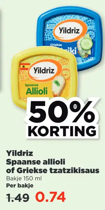 PLUS Yildriz Spaanse allioli of Griekse tzatzikisaus aanbieding