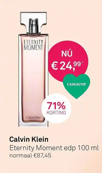 Mooi parfumerie Calvin Klein Eternity Moment Edp 100 Ml aanbieding