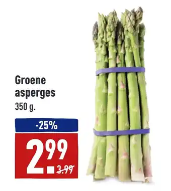 ALDI Groene asperges 350 g. aanbieding