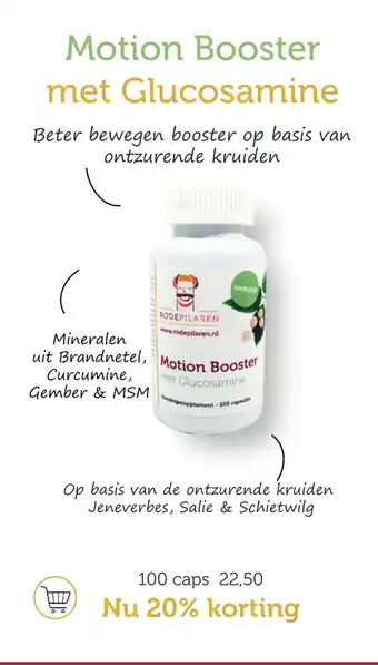 De Rode Pilaren Motion Booster met Glucosamine 100 caps aanbieding