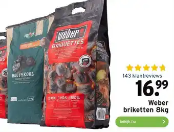 GAMMA Weber briketten 8kg aanbieding