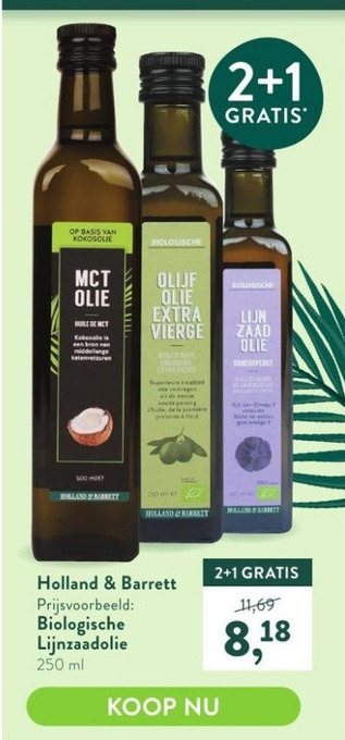 Holland & Barrett Biologische Lijnzaadolie aanbieding
