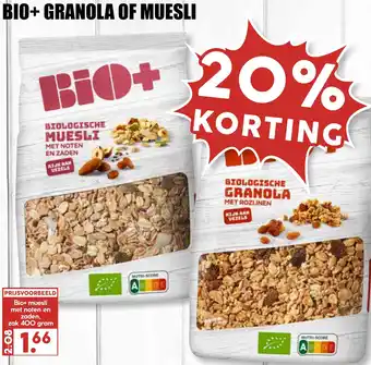 MCD Supermarkt Bio+ granola of muesli aanbieding