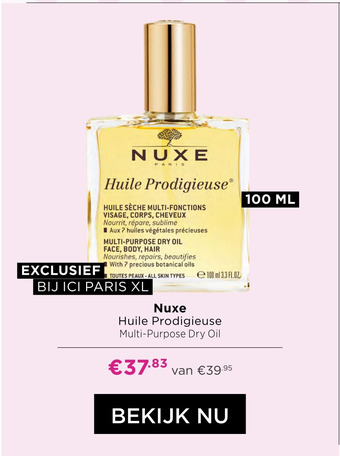 ICI Paris XL Nuxe Huile Prodigieuse Multi-Purpose Dry Oil aanbieding