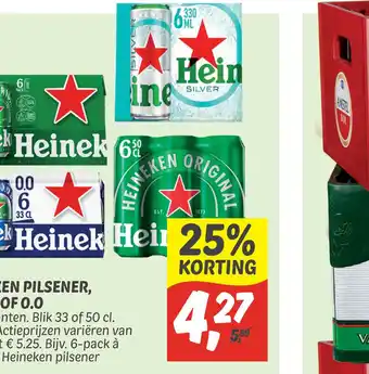 Dekamarkt Heineken Pilsener, Silver Of 0.0 aanbieding