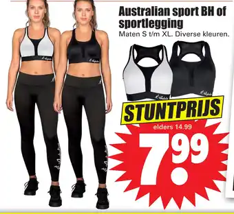 Dirk Australian sport BH of sportlegging aanbieding