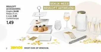 Xenos Bruiloft Accessoires : Etagère, Rietjes 21 Cm Of Confettihartjes aanbieding