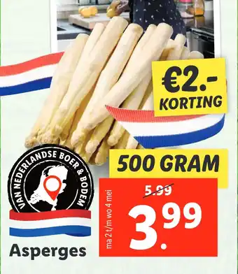 Lidl Asperges aanbieding