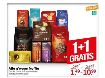 Coop Alle G'woon Koffie 1+1 Gratis aanbieding