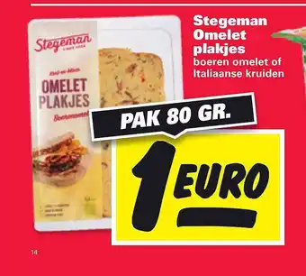 Nettorama Stegeman Omelet Plakjes Boeren Omelet Of Italiaanse Kruiden aanbieding