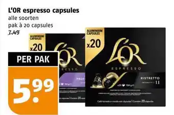 Poiesz L'Or Espresso Capsules aanbieding