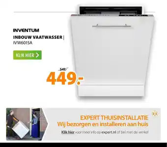 Expert Inventum Inbouw Vaatwasser IVW6015A aanbieding