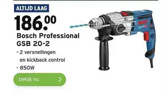 GAMMA Bosch professional GSB 20-2 aanbieding