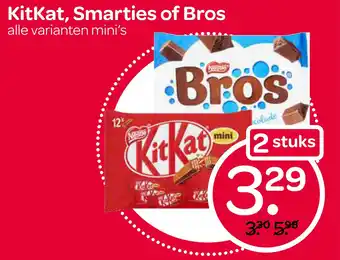 Spar KitKat, smarties of bros aanbieding