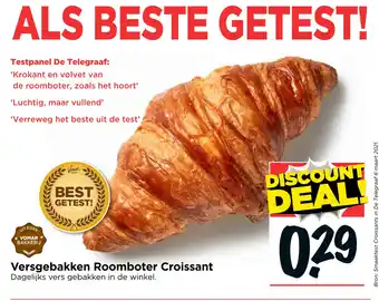 Vomar Voordeelmarkt Versgebakken roomboter croissant aanbieding