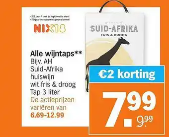 Albert Heijn Alle Wijntaps €2 Korting aanbieding