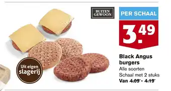 Hoogvliet Black angus burgers 2 stuks aanbieding