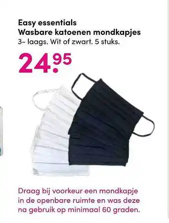 DA Easy essentials wasbare katoenen mondkapjes aanbieding