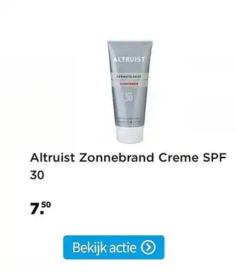 Plein.nl Altruist Zonnebrand Creme SPF 30 aanbieding