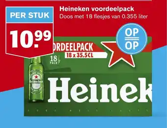 Hoogvliet Heineken voordeelpack 18x35,5 cl aanbieding