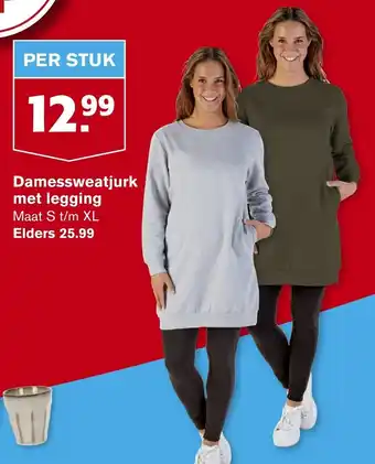 Hoogvliet Damessweatjurk met legging aanbieding