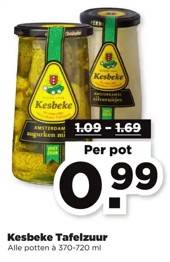 PLUS Kesbeke tafelzuur 370-720ml aanbieding