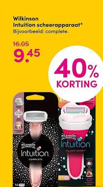 DA Wilkinson Intuition Scheerapparaat 40% Korting aanbieding