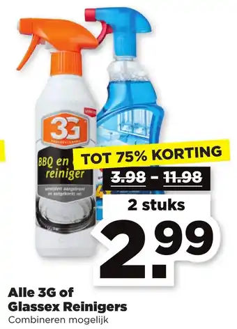 PLUS 3G Glassex reinigers aanbieding