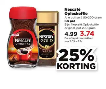 PLUS Nescafé Oploskoffie 25% Korting aanbieding