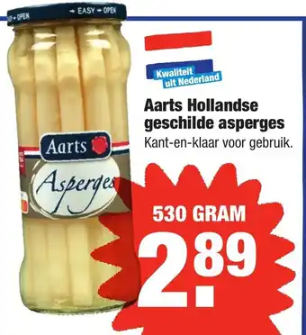 ALDI Aarts Hollandse geschilde asperges 530 gr aanbieding