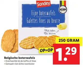 Lidl Sondey Belgische boterwafels 250g aanbieding
