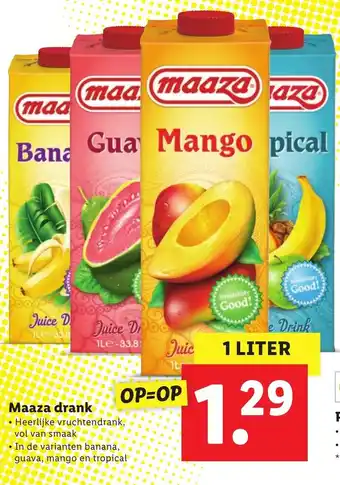 Lidl Maaza drank 1L aanbieding