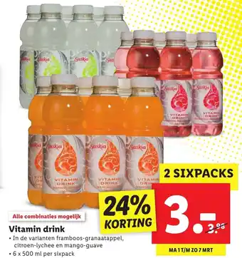 Lidl Vitamin drink 6x500ml aanbieding