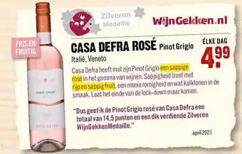 Dirck 3 Casa Defra Rosé Pinot Grigio aanbieding